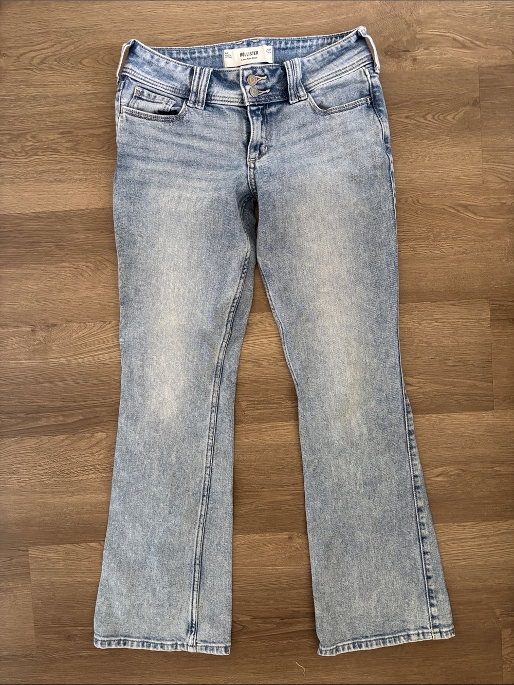 Hollister Light Wash Flare Jeans in Faded Blue